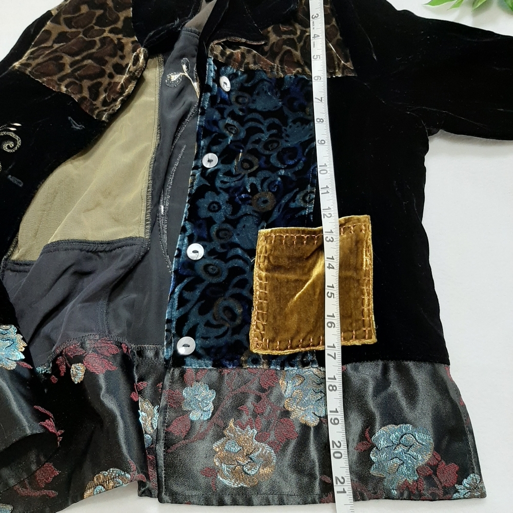 Melissa Collection Velvet‎ Color Block Top  XS - Picture 3 of 11